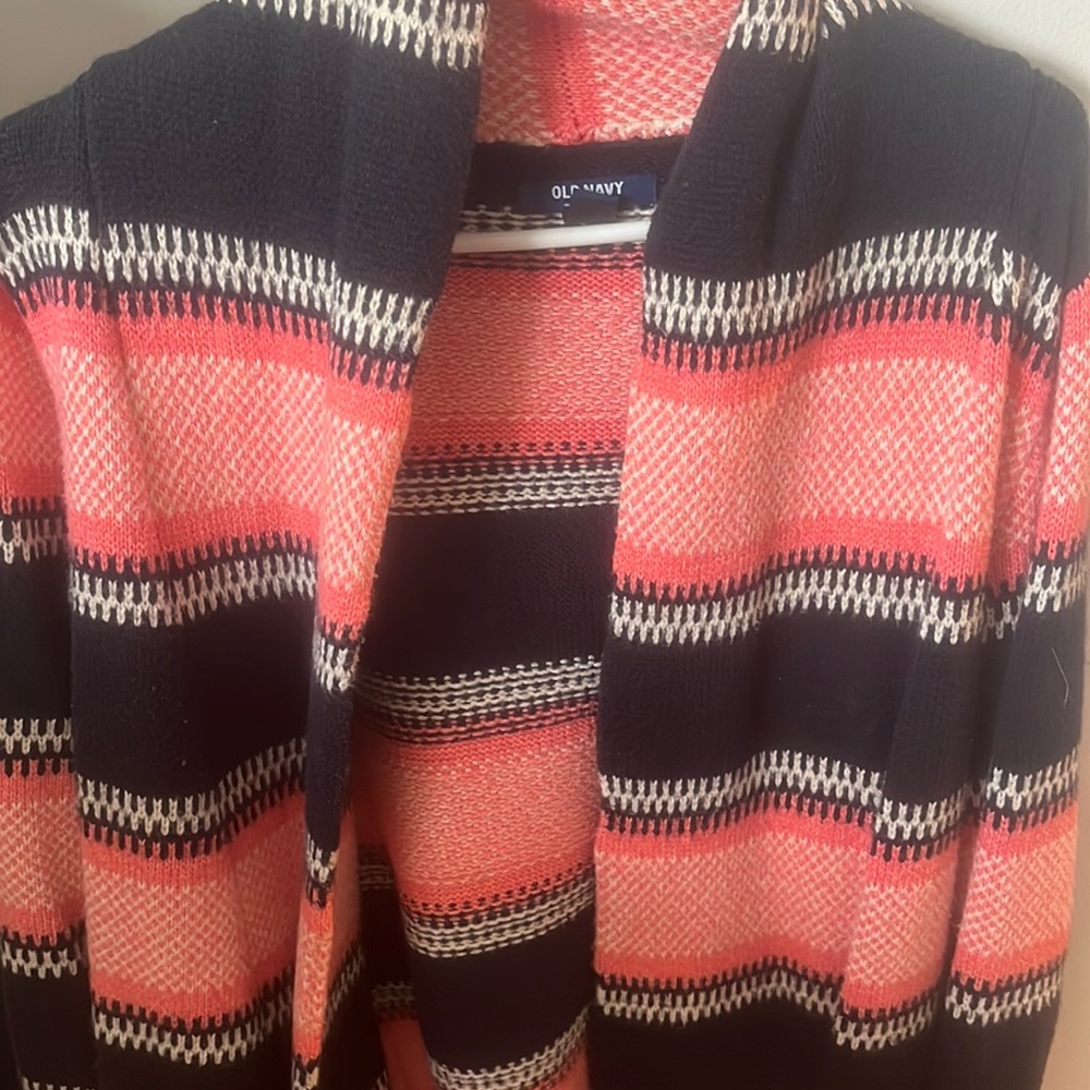 Coral/navy Cardigan